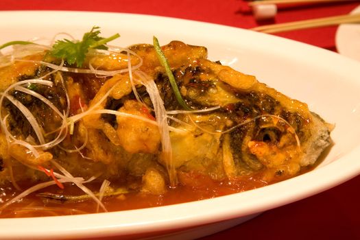 Sweet and Sour Fish Sichuan Style Chinese cuisine