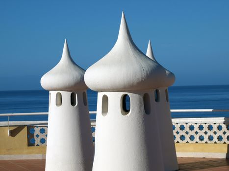 Fairy Chimneys on the terrace overlooking the sea