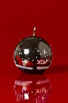 Christmas decoration on a red background