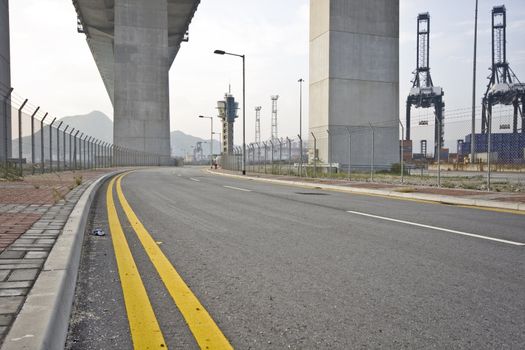 Under the bridge. Urban scene