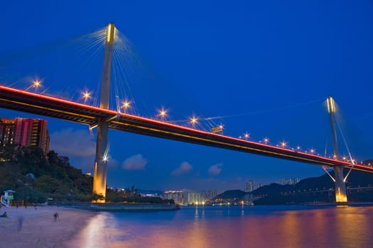 Ting Kau Bridge at night