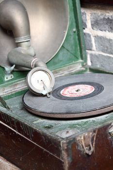 vintage analog turntable from the seventies 