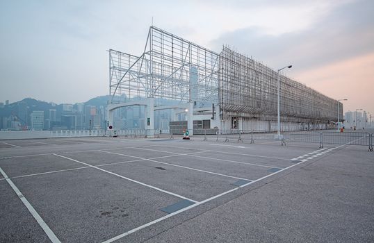 large numbered space parking lot 