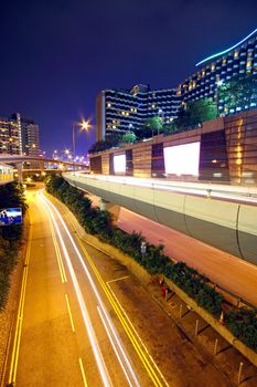 modern urban city , hong kong night