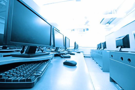 workplace room with computers