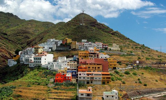 Colourful hillside village in Tenerife
