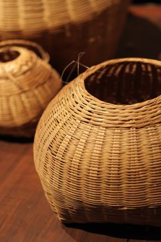 bamboo basket on the floor