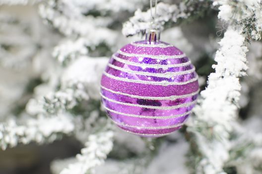 New Year's ball on a white background abstract