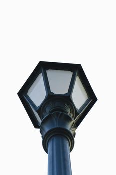 old street lantern, isolated, on white background close-up