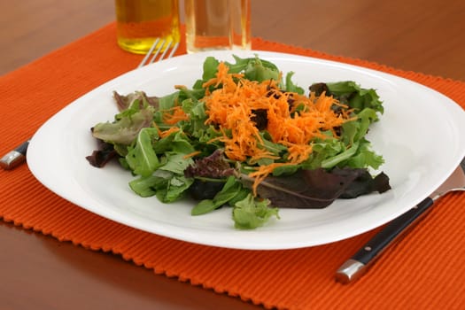 Salad on an white plate