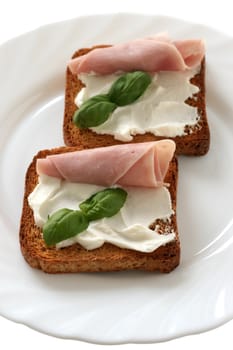 toasts with cream cheese