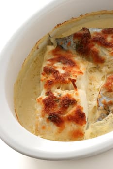 Baked codfish with cheese