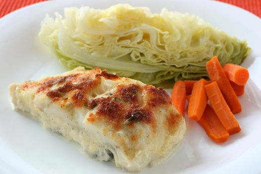 Baked codfish with cheese