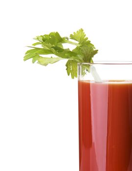 Tomato juice, bloody mary isolated on white