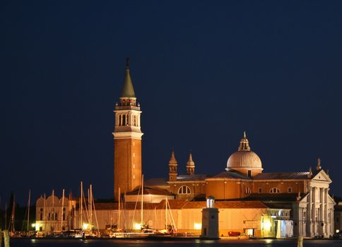 Church of San Giorgio Maggiore in Venice, Italy as seen from San Marco square in Venice, Italy