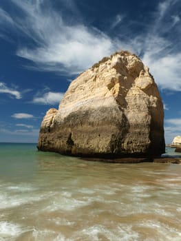 rock formations on the Algarve coast in Portugal