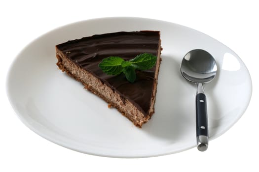 chocolate cheesecake  on plate