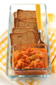 Toasts with vegetables paste