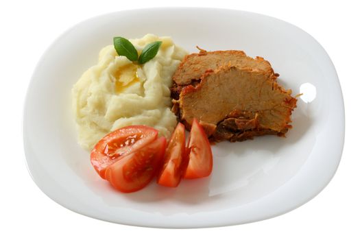 meat with mashed potato