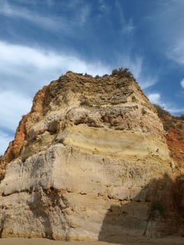 Colorful rock cliffs of the Algarve in Portugal