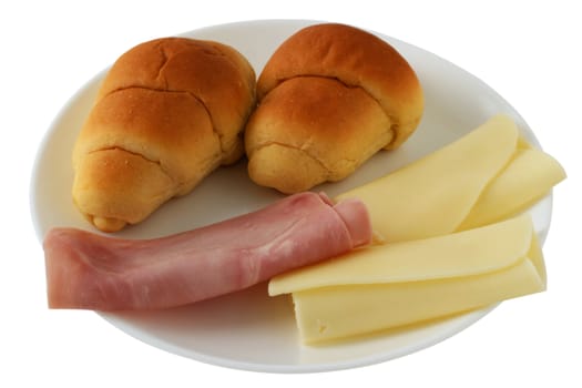 bread with cheese and ham