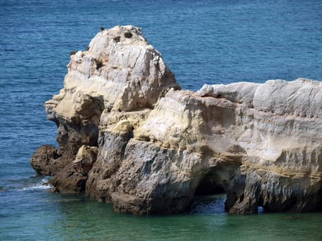 Colorful rock cliffs of the Algarve in Portugal