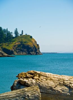 The Lighthouse at Cape Disappointment at Fort Canby State Park in Washington State USA