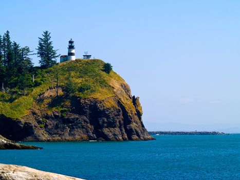 The Lighthouse at Cape Disappointment at Fort Canby State Park in Washington State USA