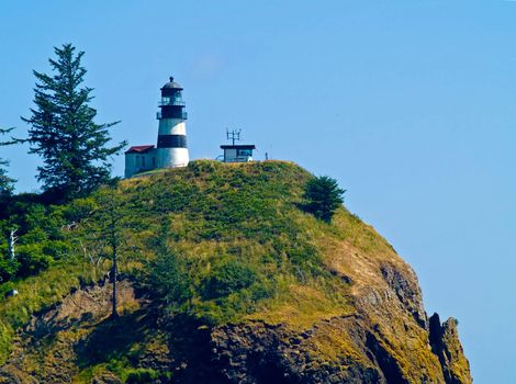 The Lighthouse at Cape Disappointment at Fort Canby State Park in Washington State USA