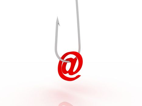 Illustration of phishing fraud online via e-mail