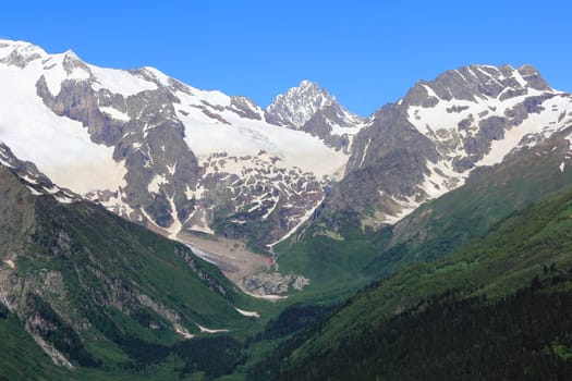 Image of beautiful landscape with Caucasus mountains