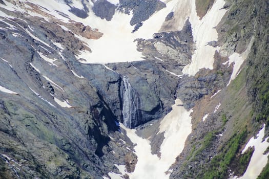 Image of snow mountains waterfall texture
