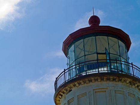 North Head Lighthouse on the Oregon Coast on a Clear, Sunny Day