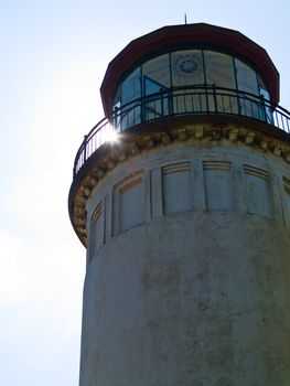 North Head Lighthouse on the Oregon Coast on a Clear, Sunny Day