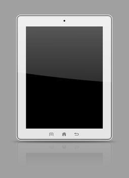 White tablet pc on gray background illustration
