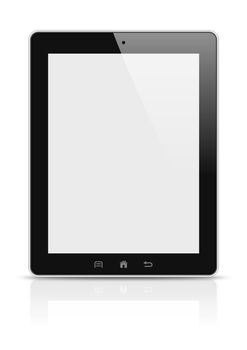 Tablet pc on white background illustration