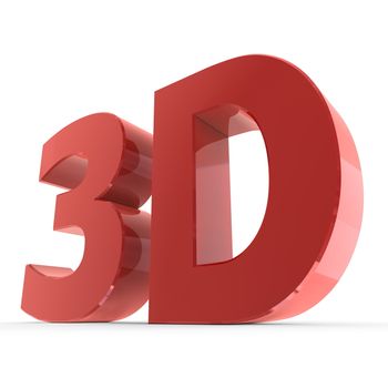 red word 3D with a shiny glossy surface