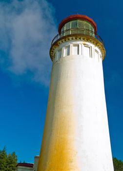 North Head Lighthouse on the Oregon Coast on a Clear, Sunny Day