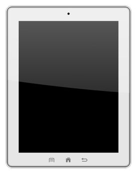 White tablet pc isolated on white background illustration