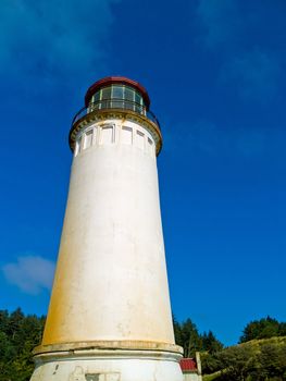 North Head Lighthouse on the Oregon Coast on a Clear, Sunny Day