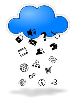 Collecting data cloud computing concept illustration