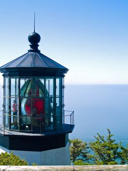 Cape Meares Lighthouse on the Oregon Coast on a Clear, Sunny Day