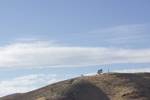 Mountains in the distance with sky