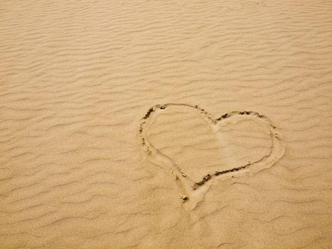 Heart in the Sand on a Sunny Day