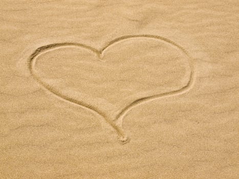 Heart in the Sand on a Sunny Day