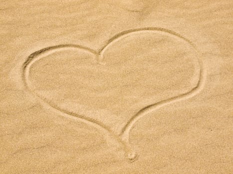 Heart in the Sand on a Sunny Day