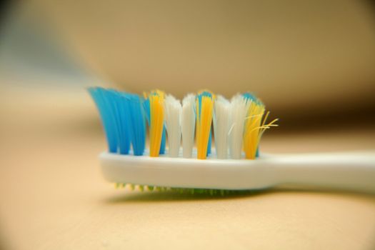 macro shot of a tooth brush