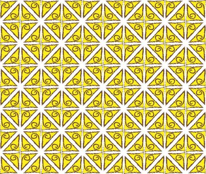 abstract background consisting with yellow triangles with spirals