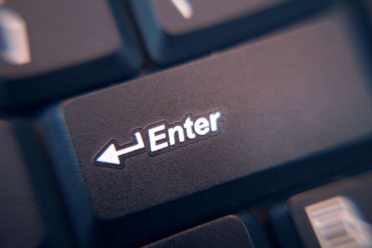 Macro shot of enter on keyboard