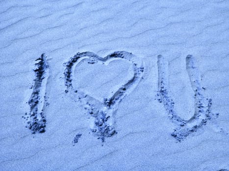 I Love You Written in Blue Sand